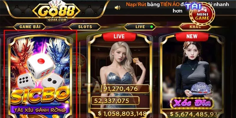 SICBO - Tài Xỉu Sảnh Rồng Go88 Tựa Game Đình Đám Năm 2024